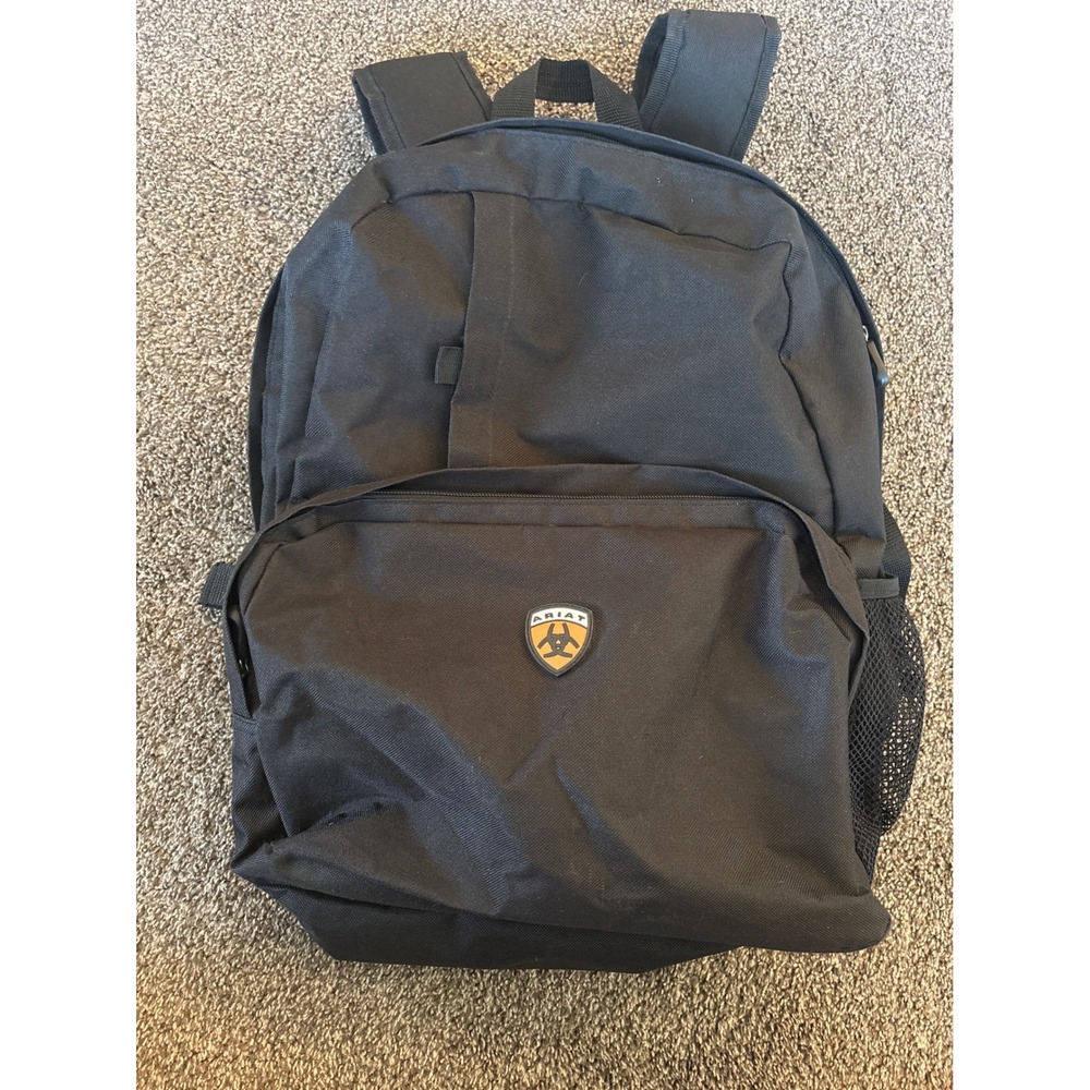 Ariat Black Canvas Backpack Durable Work School Travel Bag with Laptop Sleeve